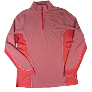 Magnolia Lane Tech Masters Golf 1/4 Zip Pullover, Pink Striped, Women's‎ Medium